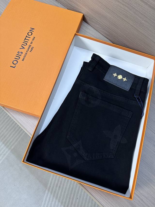 Lv Donkey 25Ss new spring and summer jeans black brand print design, trendy fash