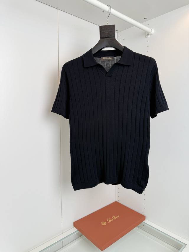 Lo*Ro Pi*NaU high-end mulberry silk knitted Polo shirt, quality control recommen