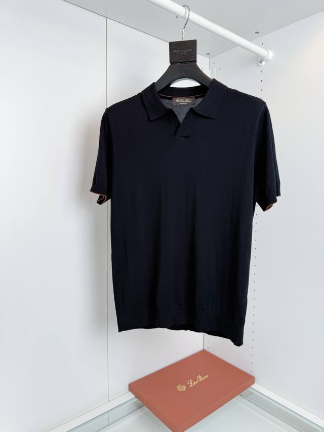 Lo*Ro Pi*Na U Tencel knitted Polo shirt, sweater-like knitting technology ensure