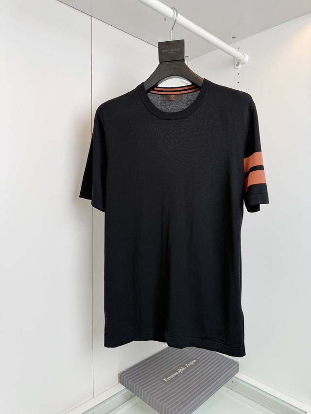Zeg*A high-end mulberry silk knitted short-sleeved T-shirt, a must-have for the