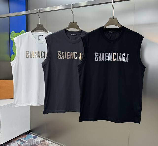 Balenciag*A Paris-Style 25S new summer sleeveless vest.......Made of high-qualit
