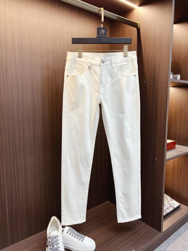 Ermenegildo Zegna men's denim jeans, official album poster style! High-end impor