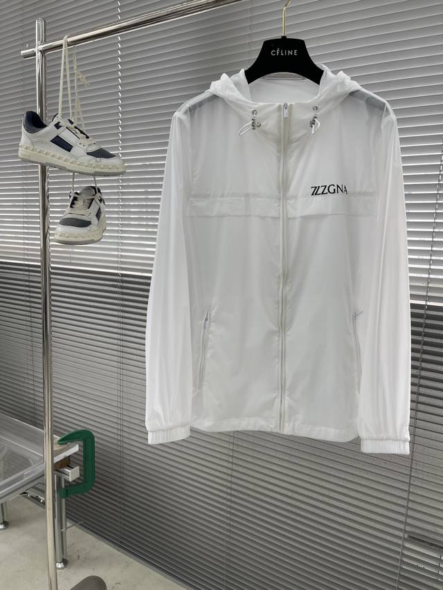 6058 Z Zegn couple's 25Ss new spring and summer four-sided elastic thin hooded s