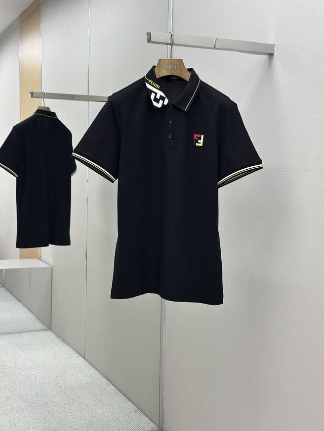 Fendi 2025 summer new lapel Polo short sleeve Fashion single product design, mor