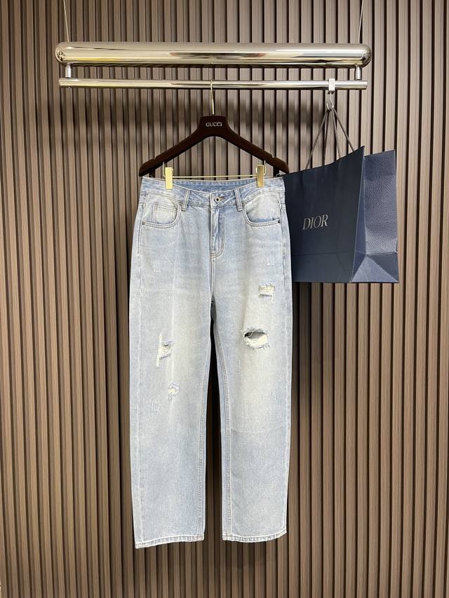 Dior new logo jeans Imported Turkish pure cotton denim fabric Beautiful color, b