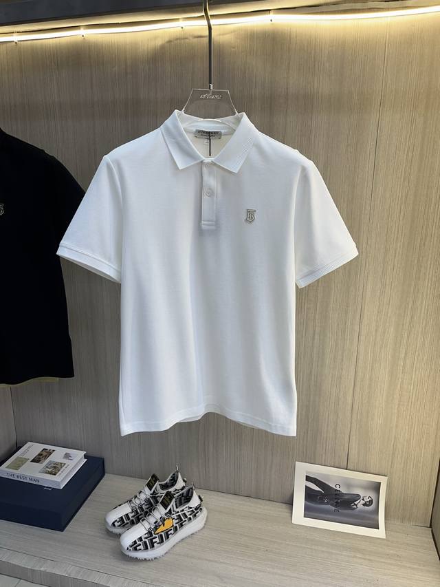 Burberry men's 2025 spring and summer new short-sleeved Polot shirt, men's elega