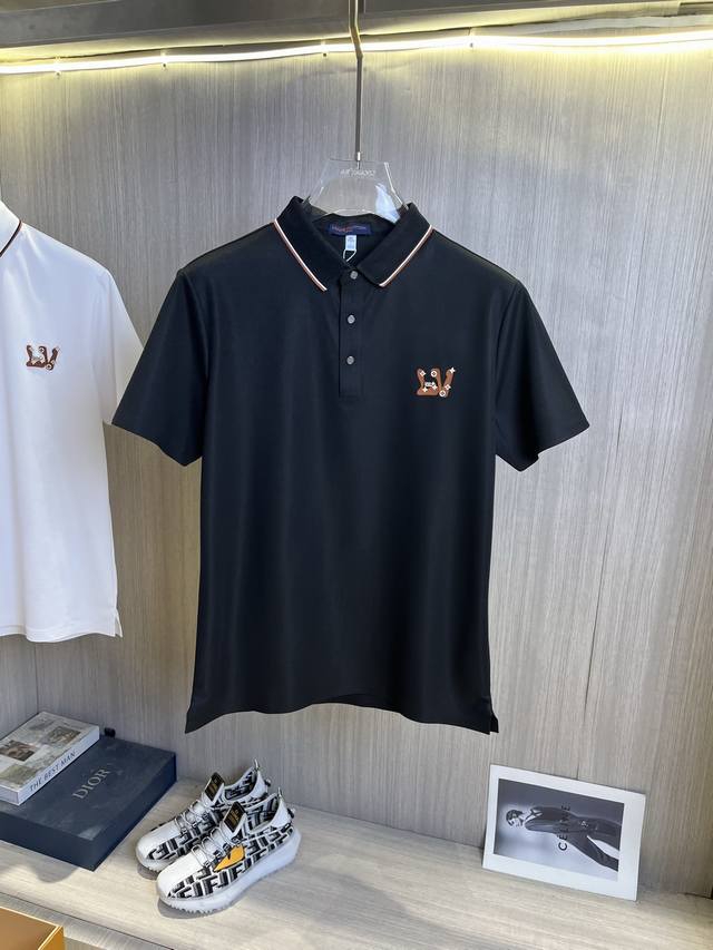 Lv Louis Vuitton 2025 Spring and Summer Latest Lapel Fashion Short Sleeve T-shir