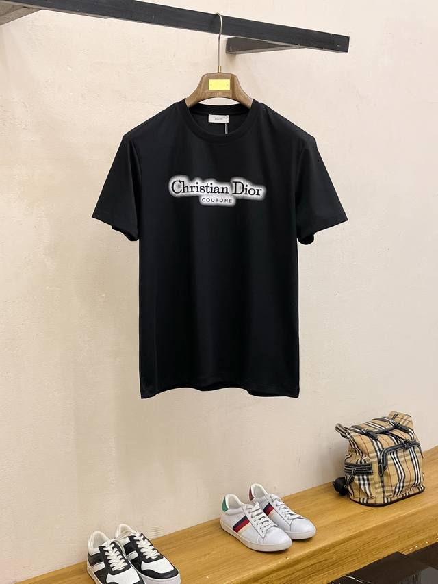 Dior 2025 new original men's casual bottom short-sleeved T-shirt! High-end custo