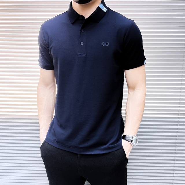 New arrival Salvatore Ferragamo Ss summer new letter logo men's lapel Polo shirt