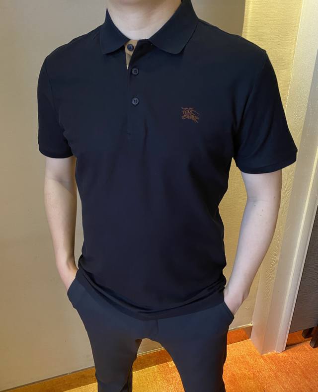 New arrival Burberry Ss summer new letter logo men's lapel Polo shirt! Classic b