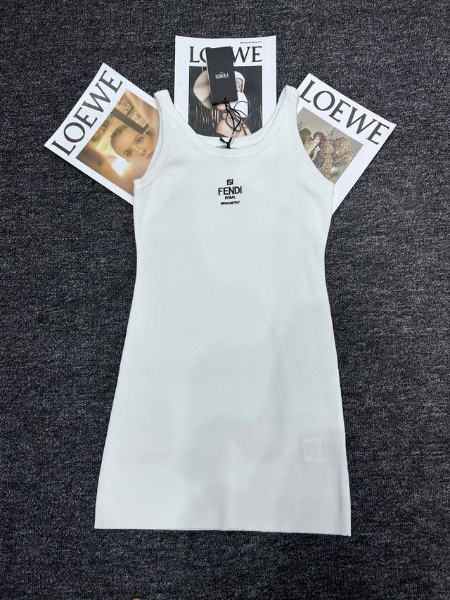 Fendi & Fendi new sleeveless slim short skirt. Made of cotton ribbed knit. Small