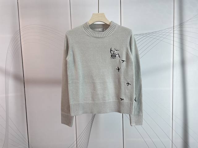 Loewe & Loewe new women's all-match wool penguin embroidered sweater Sml spot su