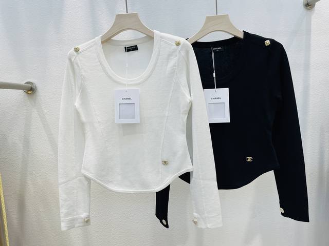 Chanel & Chanel new curved slim long-sleeved knit top 2 colors and three sizes S