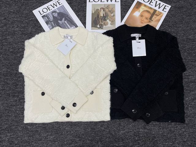 Dior & Dior autumn and winter new iconic oversized rattan pattern Polo collar po