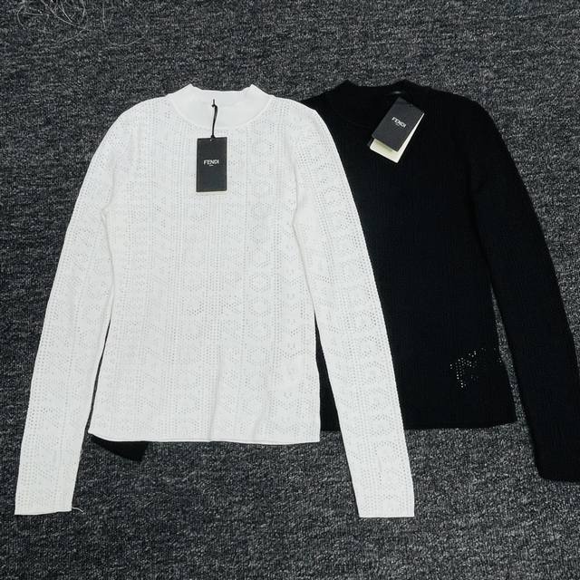 Fendi&Fendi new mesh Fendi By Marc Jacobs tight sweater, high collar, long sleev