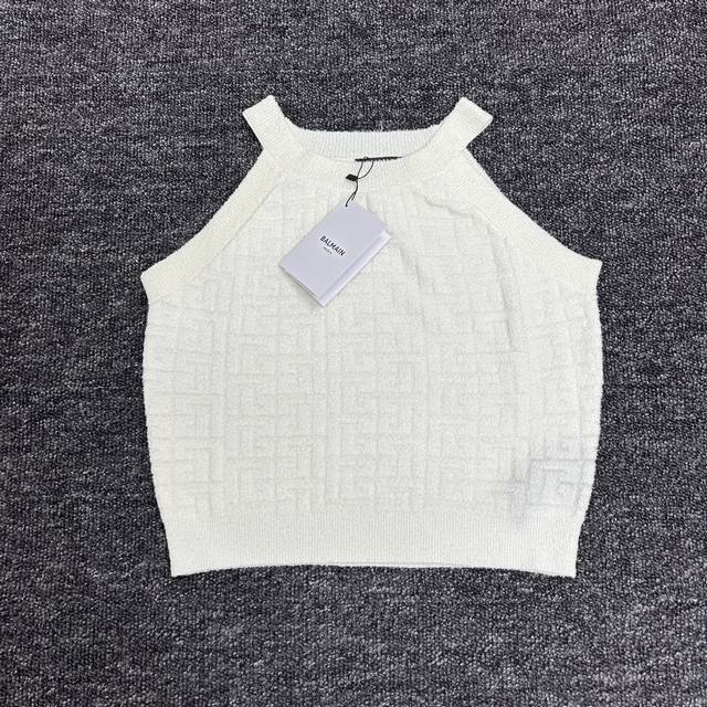 Balmain new women's embossed sleeveless camisole Sml spot supply