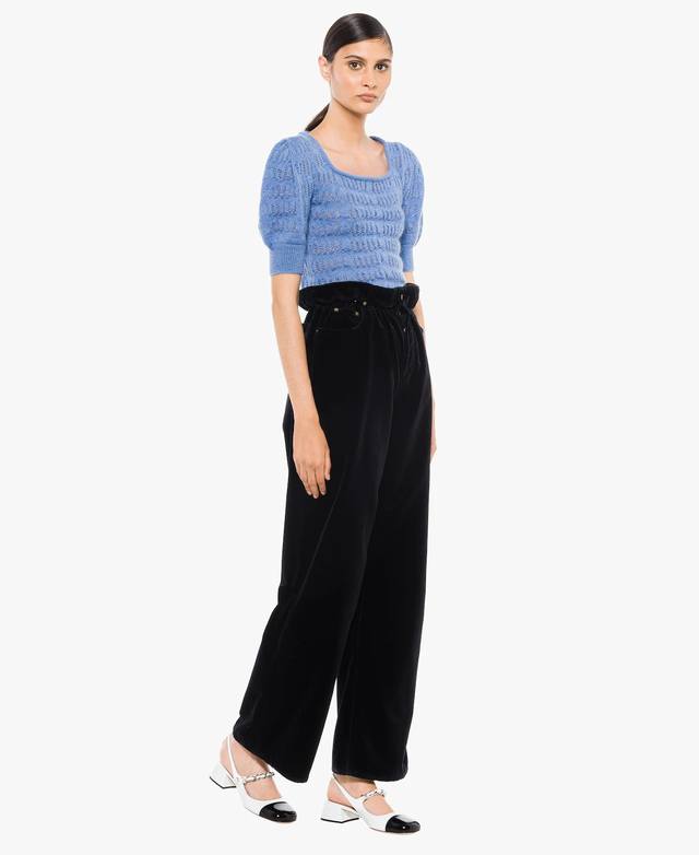 Miumiu Miu Miu Mohair Hollow Short Sleeve Knit Top Sml2 Color Three Codes Ready