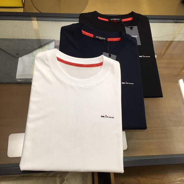 New Kiton 25 Spring/Summer new round neck short-sleeved T-shirt, classic logo on