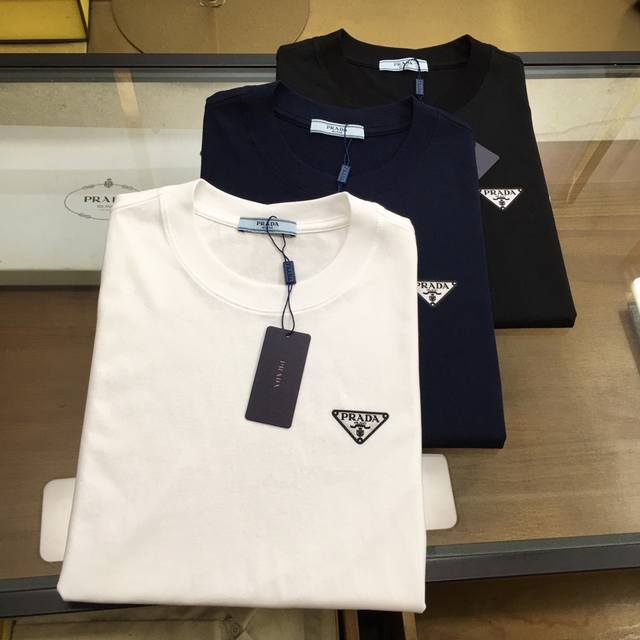 New Prad... 25 Spring/Summer round neck short-sleeved T-shirt, innovative compos