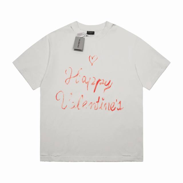 High quality Balenciga's new Valentine's Day limited short-sleeved T-shirt uses