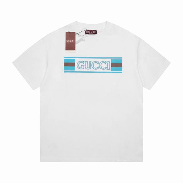 High quality Gucci new flag pattern short-sleeved T-shirt, using three-dimension