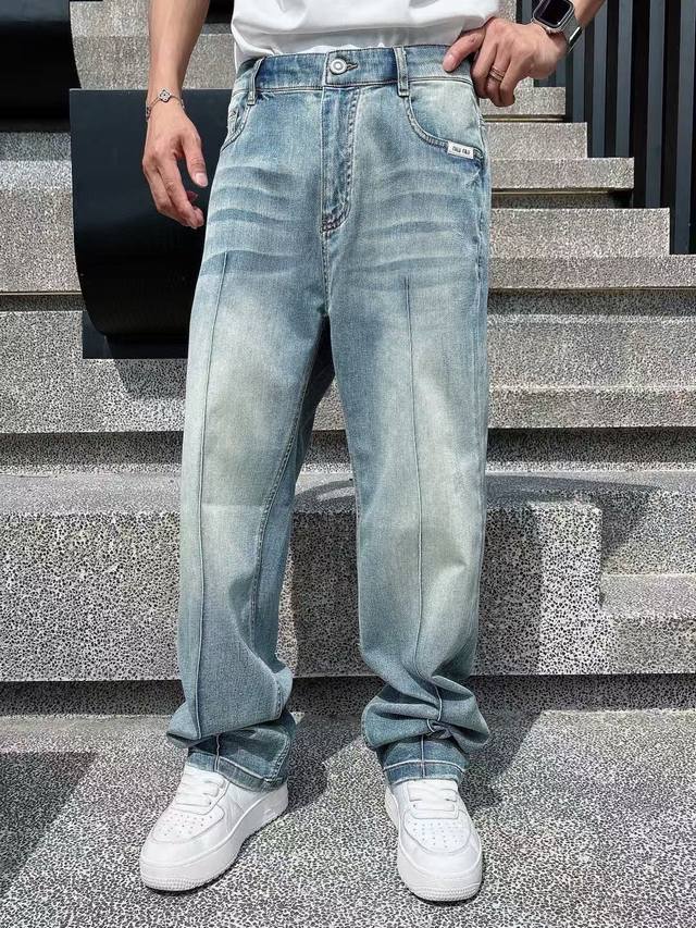jeans Season: 2025 Spring and Summer Size: 30-36 Style: Loose straight jeans Cra