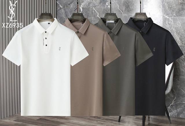YSL Saint Laurent 2025 Spring and Summer latest short-sleeved Polo shirt lapel T