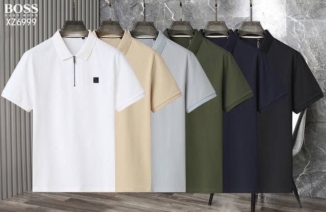 Boss 2025 Spring and Summer latest short-sleeved Polo shirt with lapel T-shirt,