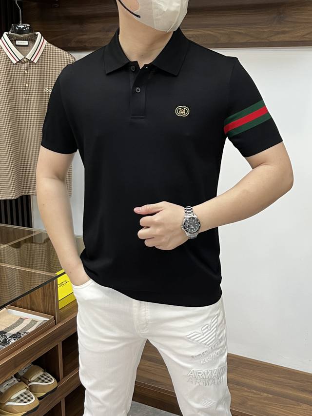 Gucci-2540Ss Summer new counter fashion hot lapel T-shirt, casual and fashionabl