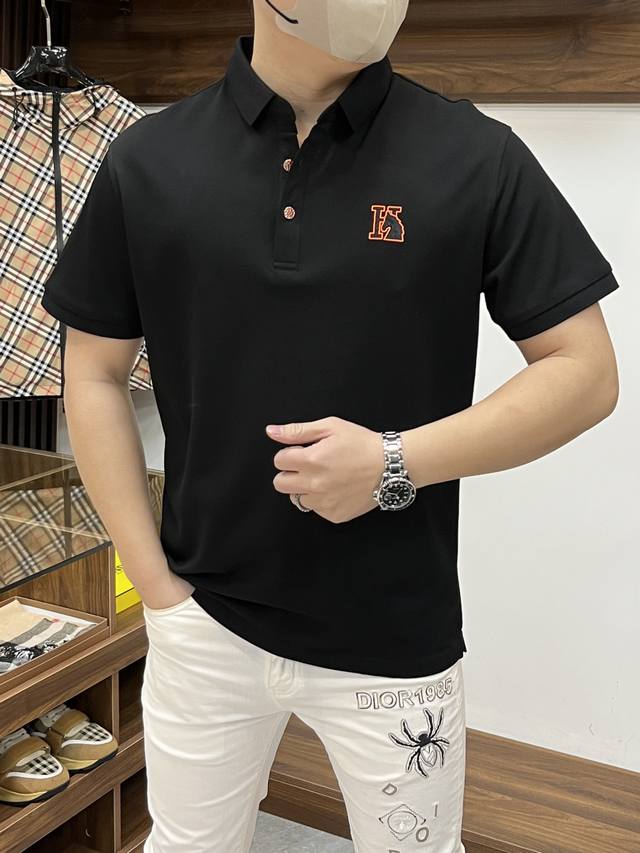 Hermes-2540Ss New spring counter fashion hot lapel T-shirt, casual and fashionab