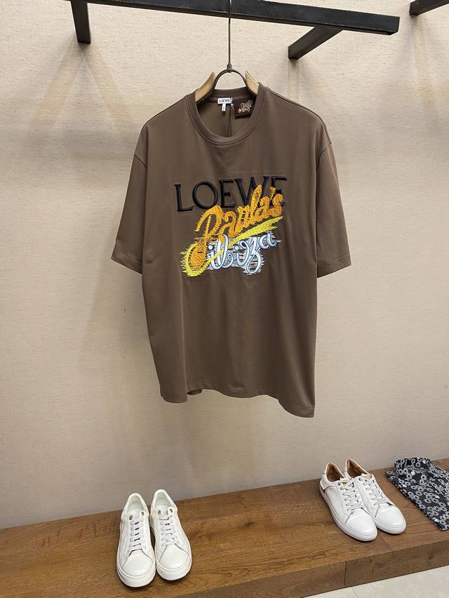 Loewe , Loewe's new summer heavy-duty summer color embroidery loose version roun