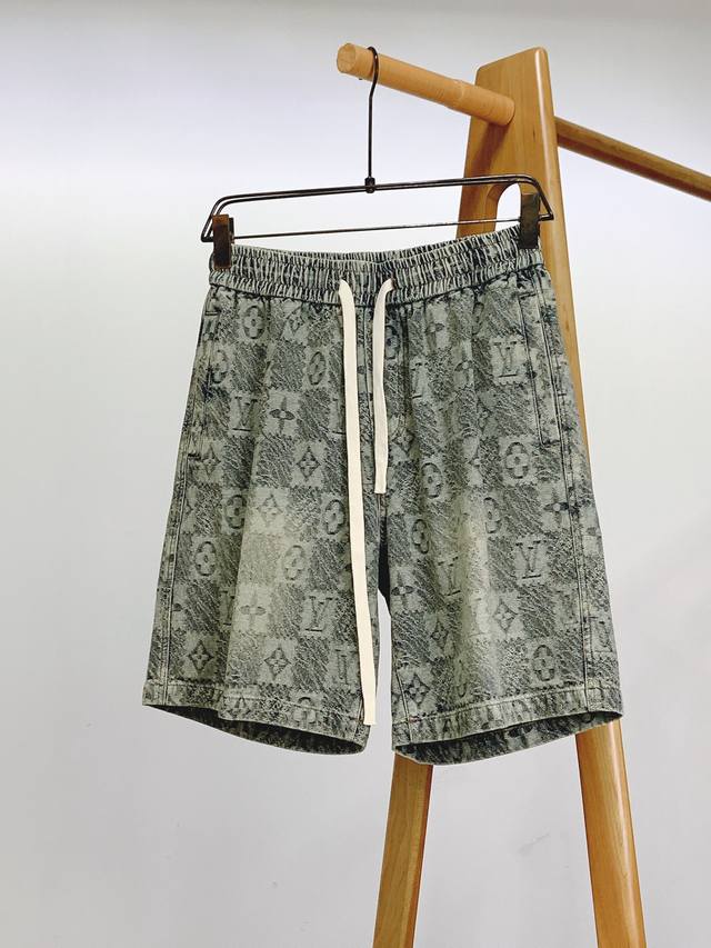 Louisvuitton 2025Ss Spring and Summer New Product Checkerboard Denim Shorts Cust