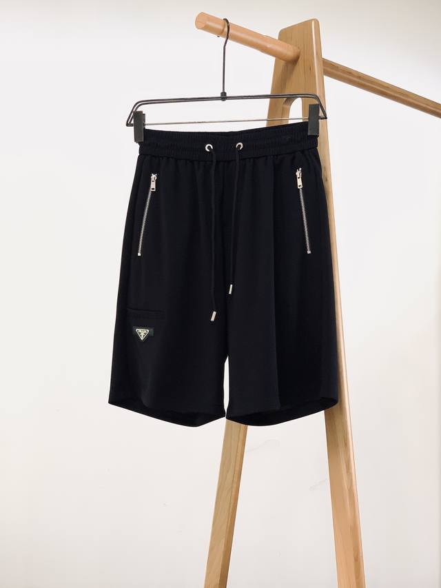 Prada 2025Ss Spring and Summer New Product Fashion shorts, double-layer knitting