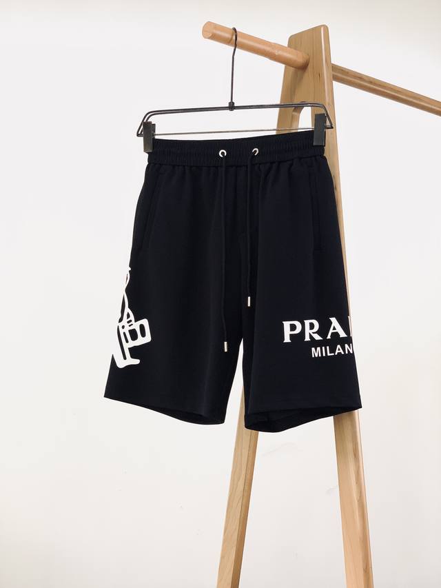 Prada 2025Ss Spring and Summer New Product Men's Shorts, fabric is king, style w