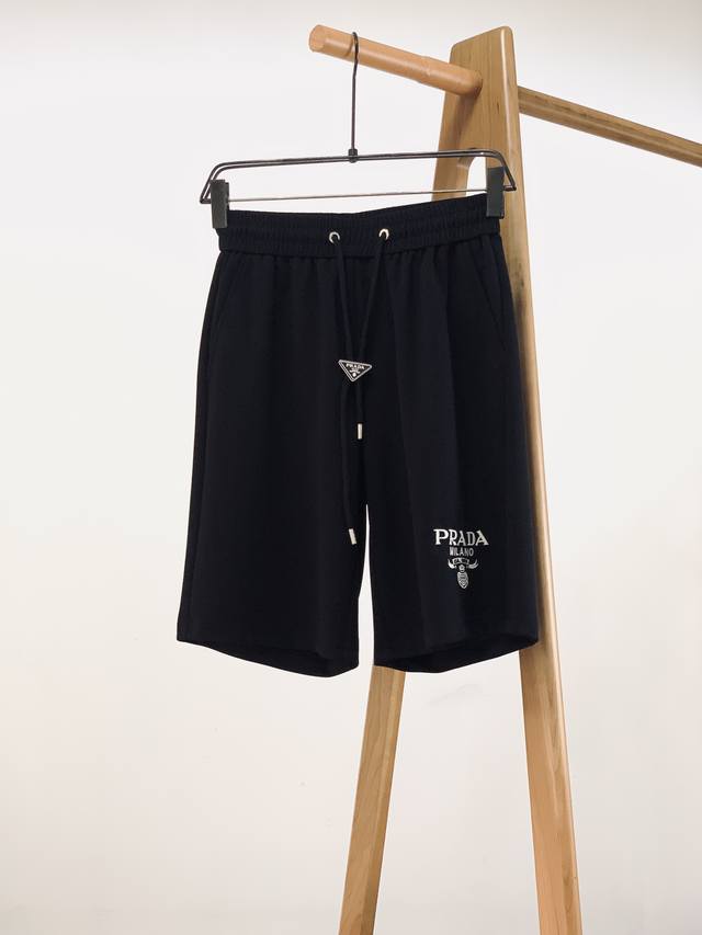 Prada 2025Ss Spring and Summer New Product Fashion shorts, double-layer knitting