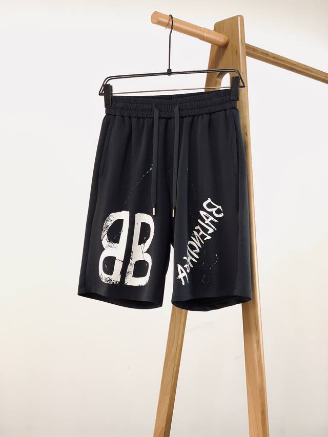 Balenciaga 2025Ss spring and summer new product graffiti print shorts, first-cla