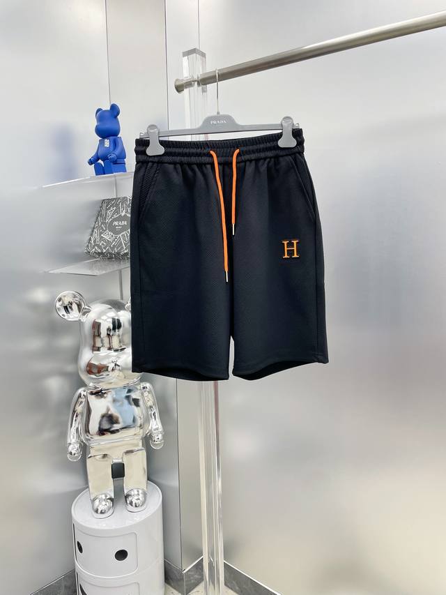 Hermes 2025 Summer New Letter Logo Shorts D High-end custom breathable fabric, b