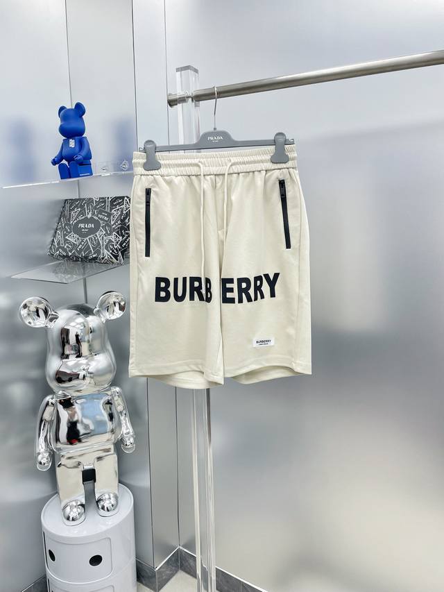 Bbr Burberry 2025 summer new letter logo shorts D High-end custom breathable fab