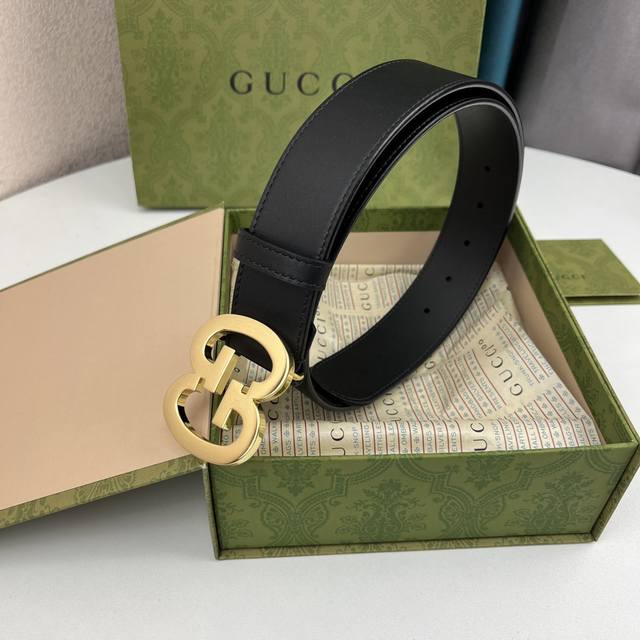 GUCCI original quality classic unisex belt 4.0 wide double-sided original calfsk