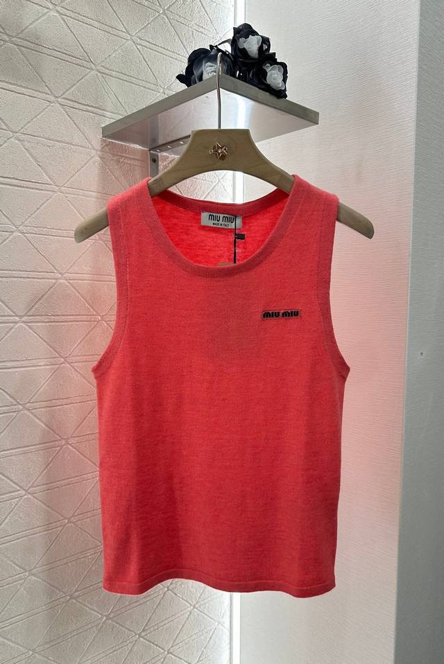 Top original order with packaging Miumi*20250615 New arrival Slim fit knitted ve