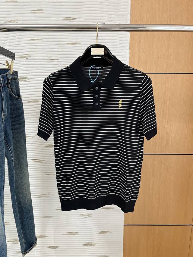 Yves Saint Laurent 2025 new short-sleeved Polo, handsome and fashionable, top-po