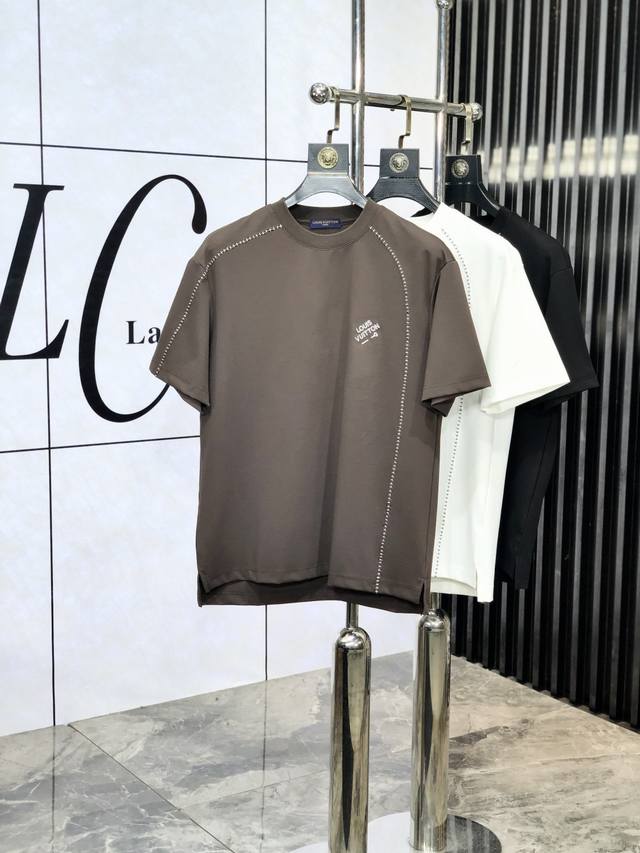 Lv. 2025 Spring and Summer New Fashion Round Neck Short Sleeve High-end Customiz