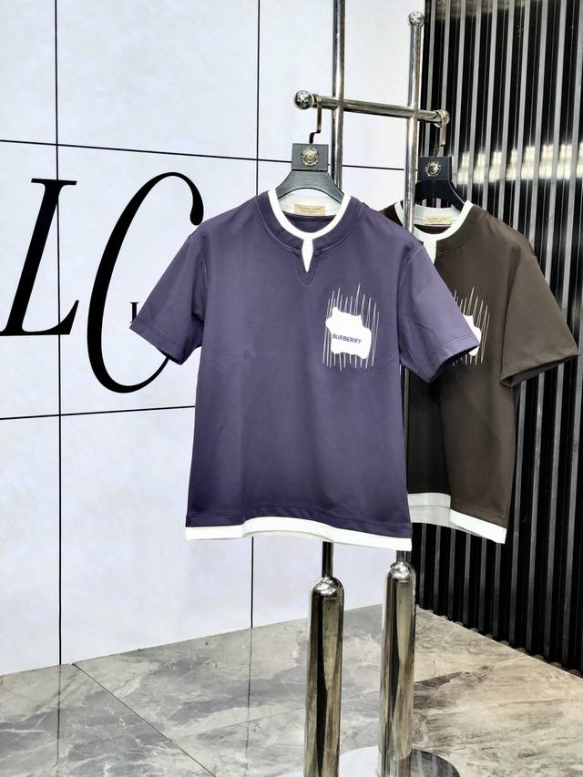 Burberry. 2025 Spring and Summer New Fashion Round Neck Short Sleeve High-end Cu