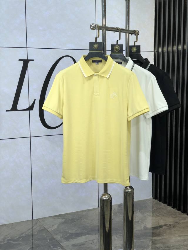 Lv. 2025 Spring and Summer new men's logo short-sleeved Polo shirt, continuing t