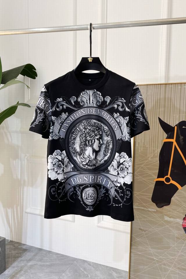 Dg 2025Ss spring and summer boutique short-sleeved T-shirt official website sync