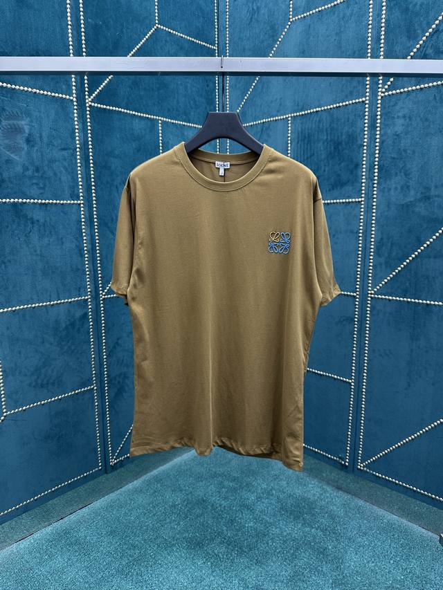 Loewe 25Ss new cotton regular fit T-shirt with round neck design, ribbed collar