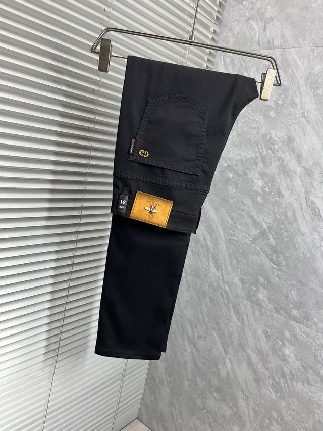 GU'' Early Spring Thin Men's New High-end Fashion Casual Jeans, original 1:1 goo