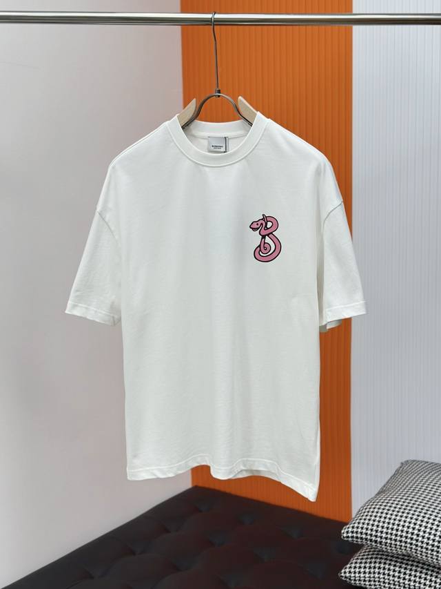 Burberry 2025Ss spring and summer latest round neck fashion short-sleeved T-shir