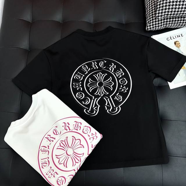 Ch Chrome Hearts 2025Ss Spring and Summer latest round neck fashion short-sleeve