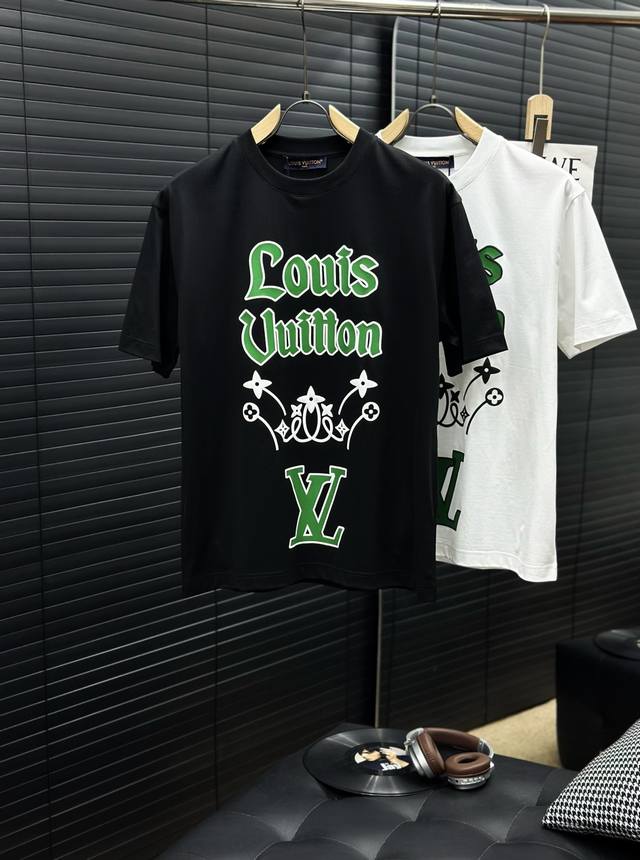 Louisv 2025 Spring and Summer New Releases Newest Short-sleeved Round Neck T-shi